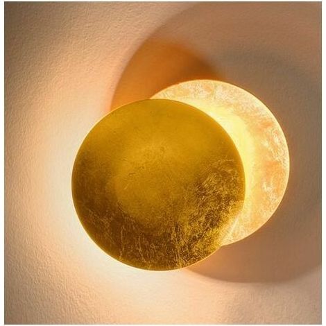 Applique Murale - Lampe LED 7 W - Laiton - Lumière Chaude - 20 cm - Pour Chambre Chevet Couloir Escalier