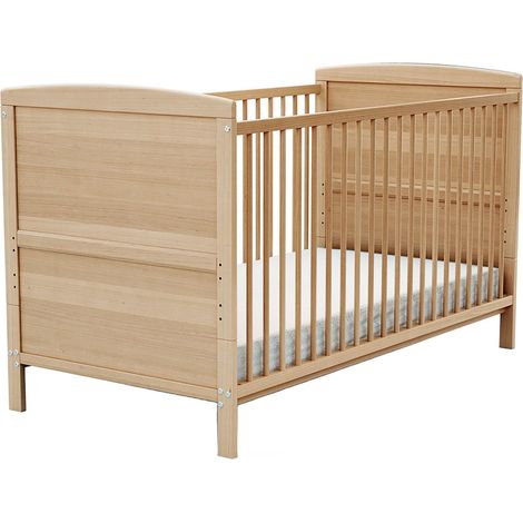 Les Tendances – Lit évolutif bébé en bois LUNA 70 x 140 cm – Sommier réglable 3 hauteurs – Transformable en lit junior – Ventilation optimale du matelas