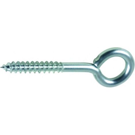 100 Pitons à visser Acier Zingué 5 x 40 mm - Longueur 60 mm, Diamètre 5 mm, Anneau 13 mm - Norme NFE 25609 - Fixation idéale pour bricolage (1/4)