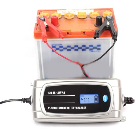 Chargeur de batterie voiture étanche automatique avec écran LCD pour camion FBC 122408 (1/5)