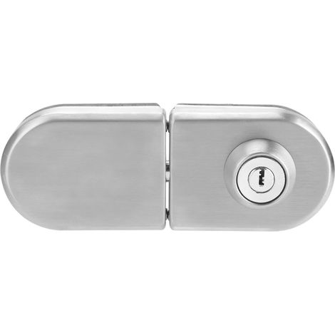 Serrure de porte en verre en acier inoxydable 10-12 mm avec clés, ouverture/fermeture, pour usage domestique, hôtelier et salle de bain. (1/5)