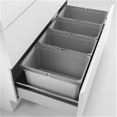 Naber Cox® Box 235 S/1000-4, Abfallsammler für vorhandene Auszüge, hellgrau (1/2)