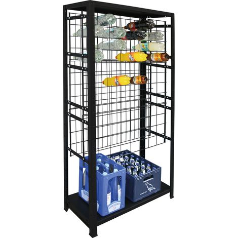 SCHULTE Regalwelt Casier à vin, 96 bouteilles, 180x80x35 cm (HxLxP), noir, rayonnage pour boissons, casier à bouteilles de vin, casier à bouteilles (1/3)