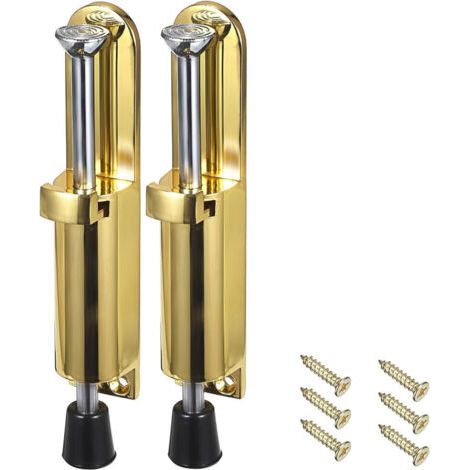 Butée de porte télescopique à ressort, lot de 2, réglable depuis le sol (25 mm / 0,98 po), or brillant. (1/5)