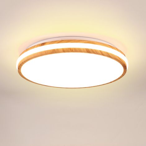 LED Ceiling Light Modern Industrial in Solid Wood Acrylic for Bathroom Hallway Island - Neutral Light 4500K Circular (1/5)