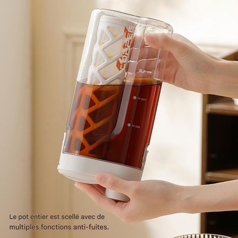 Cafetière à Froid,Carafe À Bouteille Étanche avec Échelle (1/4)