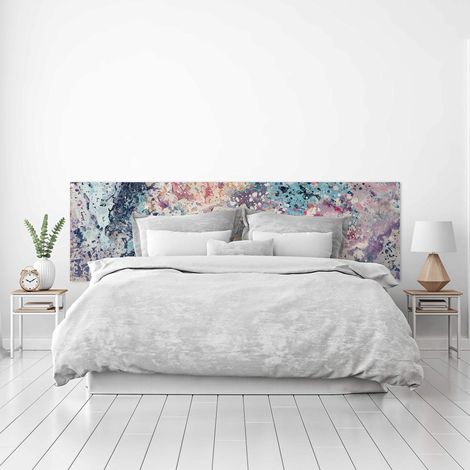Cabecero Cama PVC Decorativo Económico Diseño Abstracto Marmol Multicolor con Vetas Varias Medidas (150 cm x 60 cm)