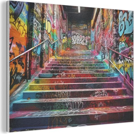 CUADRO ACÚSTICO Escaleras - Graffiti - Colores - Arte Adornos Pared 80x60 (1/5)