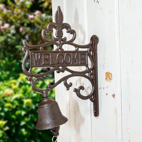 Sonnette murale avec message « Bienvenue », décoration de portail de jardin, sonnette pour abri de jardin, sonnette de porte (1/5)