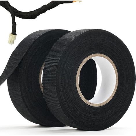 Hitzebeständiges Polyestergewebeband – 15 m x 19 mm – Starker Acrylkleber – Für Kfz-Kabelbäume – 2er-Pack – Versaillesfr