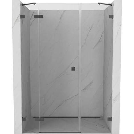 Mexen Lunar porte de douche à battant gauche 140 cm, transparent, gris canon brossé - 834S-140-050-66-00-L (1/5)