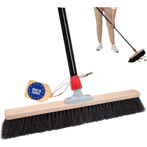 Novaliv Staubbesen Besenkopf mit Stiel 1x Besen mit Stiel Schwarz (1/5)