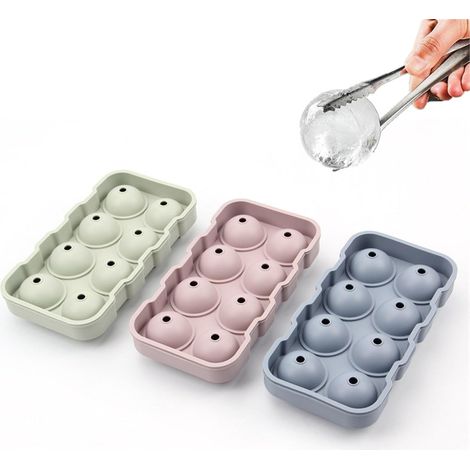 Set da 3 pezzi per creare sfere di ghiaccio - Stampo in silicone riutilizzabile - 4,5 cm - Facile da sformare - Con imbuto - Sfere di ghiaccio rotonde - Whisky - 4,5 cm - Set da 3 pezzi (1/4)