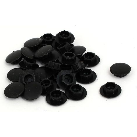 8mm Dia Kunststoff-Innensechskant-geformte undere Schraubkappe deckt Lochdeckel noir 30st (1/2)