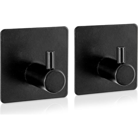 SCHWARZE RADKA METALL-SELBSTKLEBENDE BADEZIMMERHAKEN, 2 STÜCK
