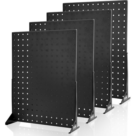 VEVOR Espositore per Pannello Forato, Espositore da Tavolo con Pannello Forato 440 x 330 x 114 mm, in Acciaio Laminato a Freddo Ispessito, per Negozi Alimentari Gioiellerie, Nero 4 Pezzi