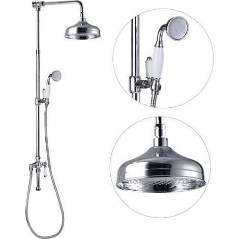 Victorian Traditional Shower Mixer Rigid Riser Kit Diverter Chrome Ceramic Lever