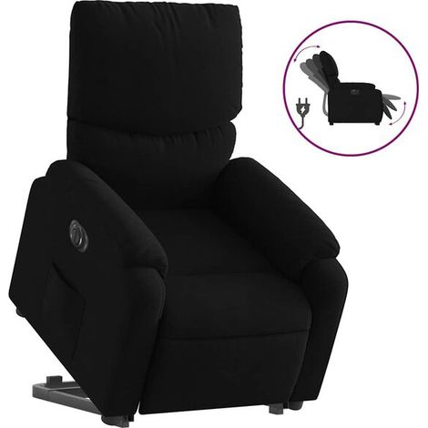 Fauteuil inclinable électrique en tissu noir (1/5)
