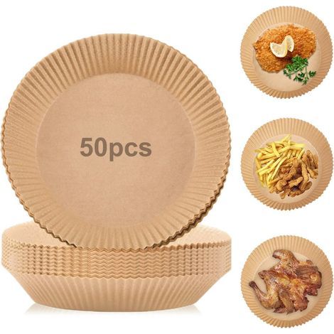 50-teiliges Zubehör für Heißluftfritteusen, antihaftbeschichtetes Einweg-Backpapier, Küchenhelfer (1/5)