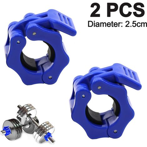 Barbell Clamp - ABS Plastic - Fits 25 mm and 30 mm Bars - Quick-Release Snap Lock - For Weightlifting and Fitness Training - 2 pcs (1/5)