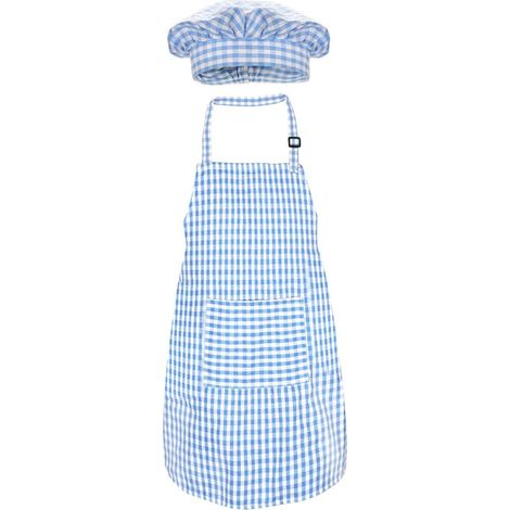 Kids Apron and Chef Hat - Cute Kids Kitchen Apron with Adjustable Neck Strap and Pockets for Boys Girls 2 Sizes (1/5)