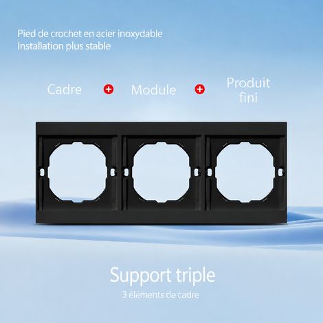 Plaque murale 3 postes module grand panneau ultra-fin en PC réf 3096 300 g – Livraison gratuite