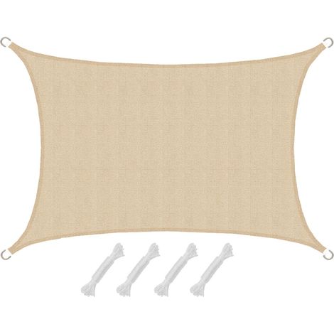 Vela de Sombra rectangular Thar S 3x2m crema PEAD (1/5)