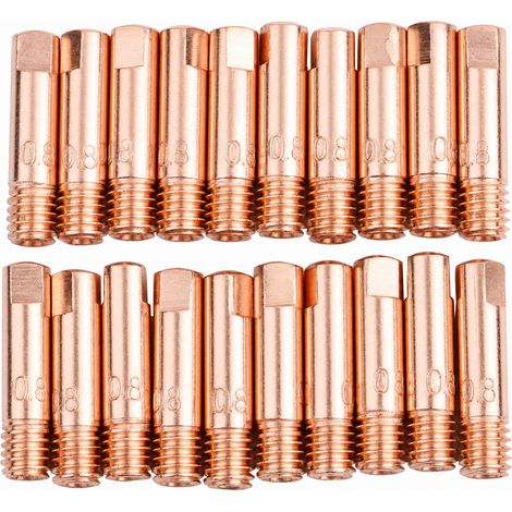 Lot de 20 pointes de contact en cuivre pour torche MIG/MAG 15AK – 0,8 mm, résistantes à haute température et à la corrosion (1/5)