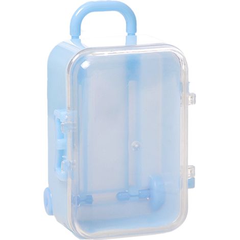 Boite Valise Mini - Boite de Rangement en Plastique avec Poignée et Roulettes - Pour Bijoux Décoration de Mariage ou Cadeau - Lot de 1 (1/5)