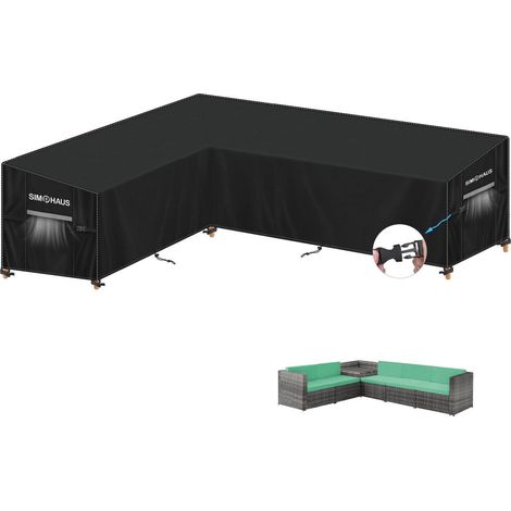 Abdeckhaube L-Form Gartenmöbel 420D Oxford Wasserdicht 230x300cm (1/5)