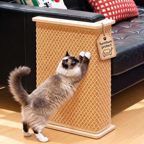 Grattoir d'angle pour chat - 61 cm - En sisal - Protection contre les griffes de chat - Pour chat (1/5)