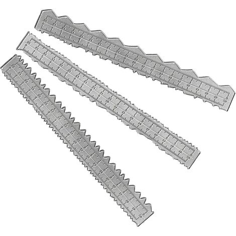 Règle en acier au carbone VILLCASE avec bords ondulés et dentelés (1/5)