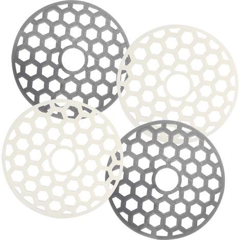 Set di 4 pezzi composto da protezione per lo scarico, filtro per capelli, tappo per doccia, filtro per lavello da cucina e bagno, grigio e bianco (1/4)