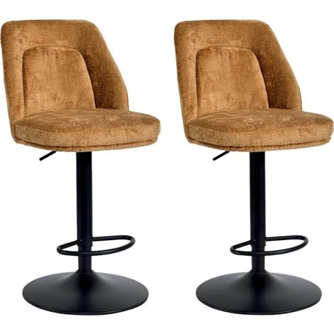 Lot de 2 chaises de bar réglable en hauteur moutarde Casita ZOUNG (1/2)