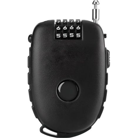 Lntyq Cadenas avec Câble Rétractable, Misez à 4 Chiffres Serrure à Combinaison, Sûr et Durable, Câble Antivol Vélo, avec 75cm Câble Rétractable Pour Vélo, Scooter, Moto et Poussette