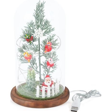 Lampe LED - - Rose Enchantée - Couvercle en Verre - Résine - Rechargeable USB (1/4)