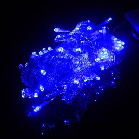 Guirlande lumineuse LED. guirlande lumineuse clignotante. guirlande lumineuse décorative. petites lanternes. souffle de bébé. lumières de Noël (50 mètres. modèle enfichable 500 lumières. bleu) (1/5)