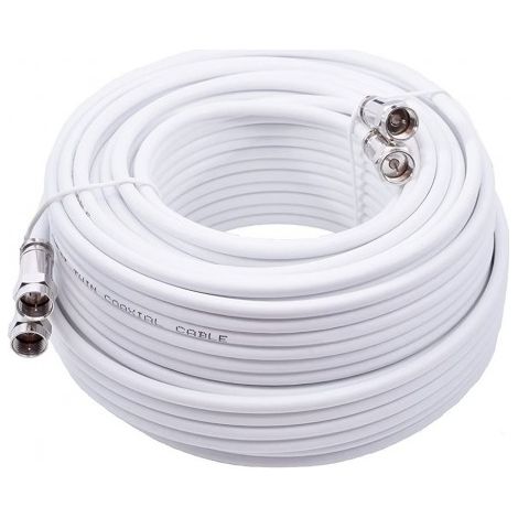 Câble Coaxial pour antenne satellite TV de 50 m métré TWIN 2x19 VAtC Blanc Diamètre 7mm