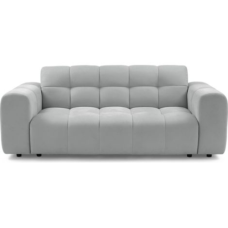 Selsey Boloon - Sofa 3-Sitzer, Samt Hellgrau, 210 cm (1/4)