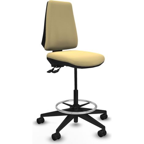Taburete Elche AS similpiel crema base piramidal ruedas 65mm nailon
