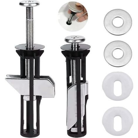 Tornillos y pernos universales para asiento de inodoro, fijación con bisagra de liberación rápida superior, fácil instalación - Kit de reemplazo de asiento de inodoro (2 piezas) (1/5)