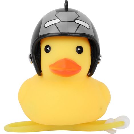 Canard Jaune Mignon avec Casque pour Motocyclette et VTT - Décoration Noir Gris (1/5)