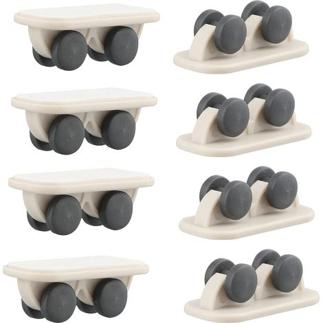 8 Pièces Mini Roulettes Auto-Adhésives Petit Roulettes Collant Plastique pour Meubles Bacs Chariot Table Pouf Stockage Conteneur Capacité (1/5)