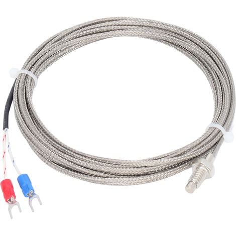 Capteur de température à thermocouple à vis BERM type K, filetage M6, sonde à 2 fils, 4 mètres (1/5)