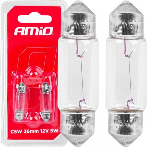Bombillas halógenas tubulares C5W de 36 mm y 12 V, 2 unidades, blíster amio-03348 (1/3)