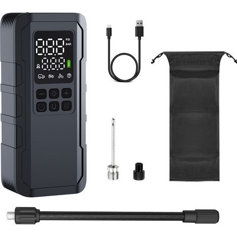 Mini Portable Car Air Pump, Rechargeable Cordless Air Pump, Tire Pump, Suitable for Bicycles, Cars, Electric Cars, Motorcycles, Small Trucks and Golf Balls (1/5)