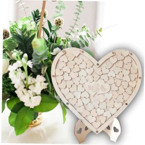 Livre D'Or - Cadre Photo En Bois Pour Signature De Mariage - Décoration Table Signatures - 38 X 9 5 X 39 Cm - 1 Pièce (1/4)