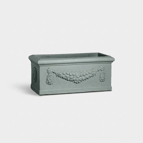 Vaso rettangolare da esterno festonato Rettangolo Festonato Piccolo - Grigio (1/3)