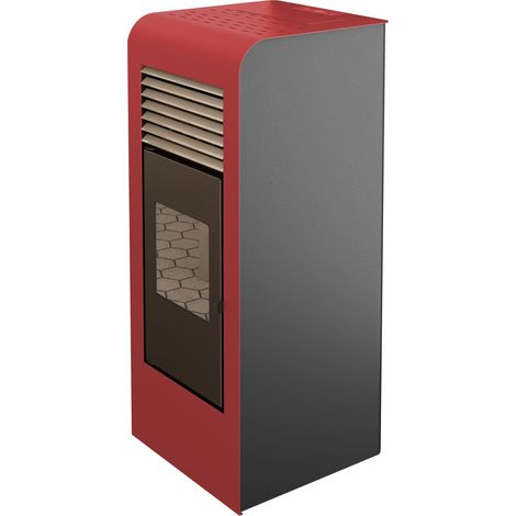 Poêle à granulés canalisable - PUNTO FUOCO Lidia 14 kW Rouge (1/2)