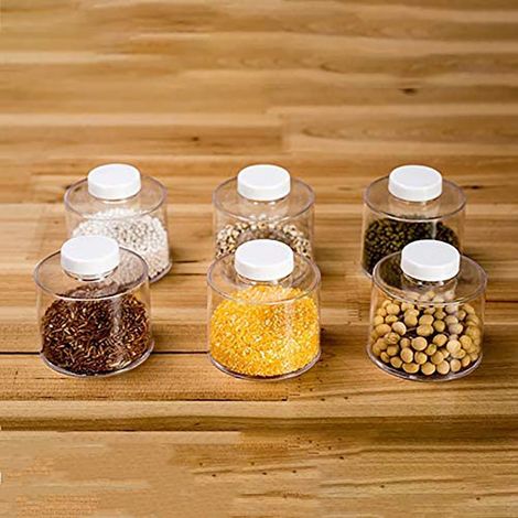 Lot de 6 boîtes de rangement à épices empilables, étagères à épices transparentes, ustensiles de cuisine (1/3)